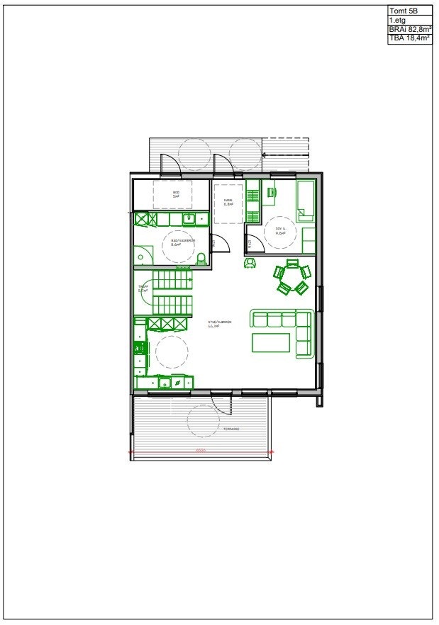 Plantegning tomt 5 B - 1. etasje Galleribilde