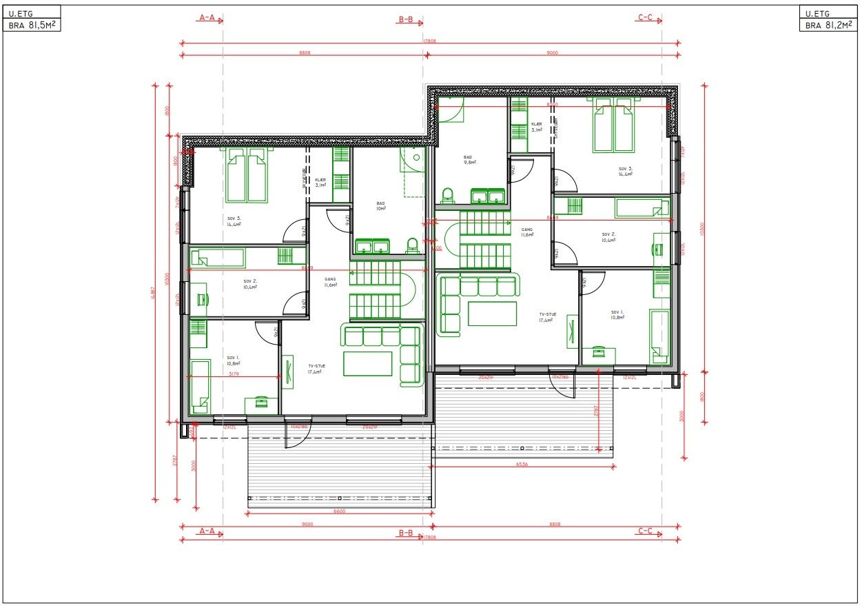 Plantegning for tomannsbolig tomt 5 - underetasje Galleribilde