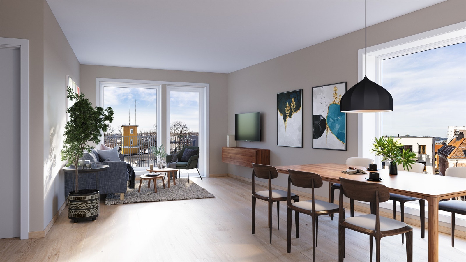 Bygg B i Skarmyrakvartalet inneholder flere effektive leilighetstyper. Finn din favoritt blant de gjenværende! Bildet er illustrert, avvik vil forekomme. Galleribilde