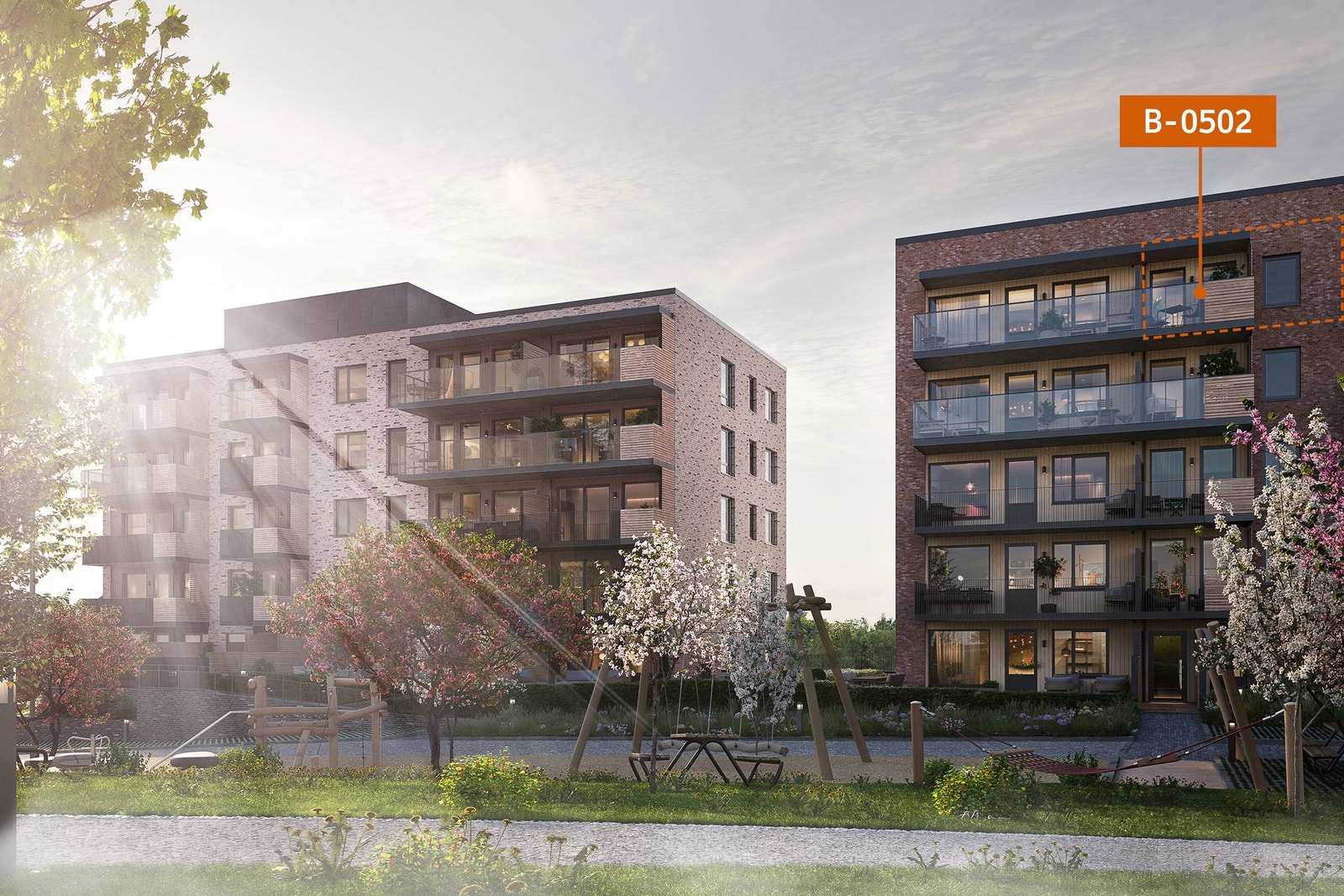 Fin teglfasade på Tunet 3 Galleribilde