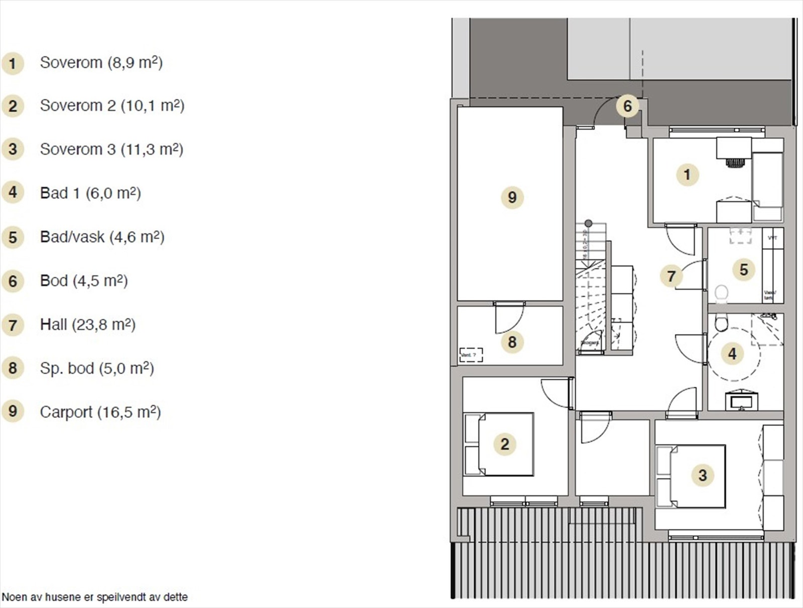 Plantegning 1. etasje Galleribilde