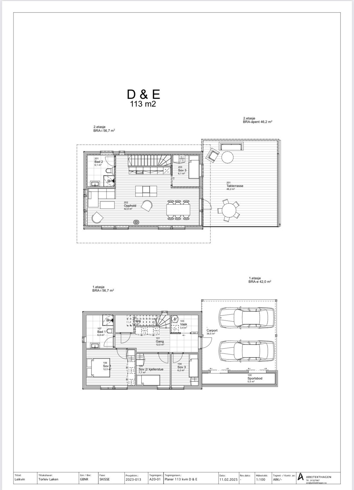 Plantegning, boligtype E Galleribilde