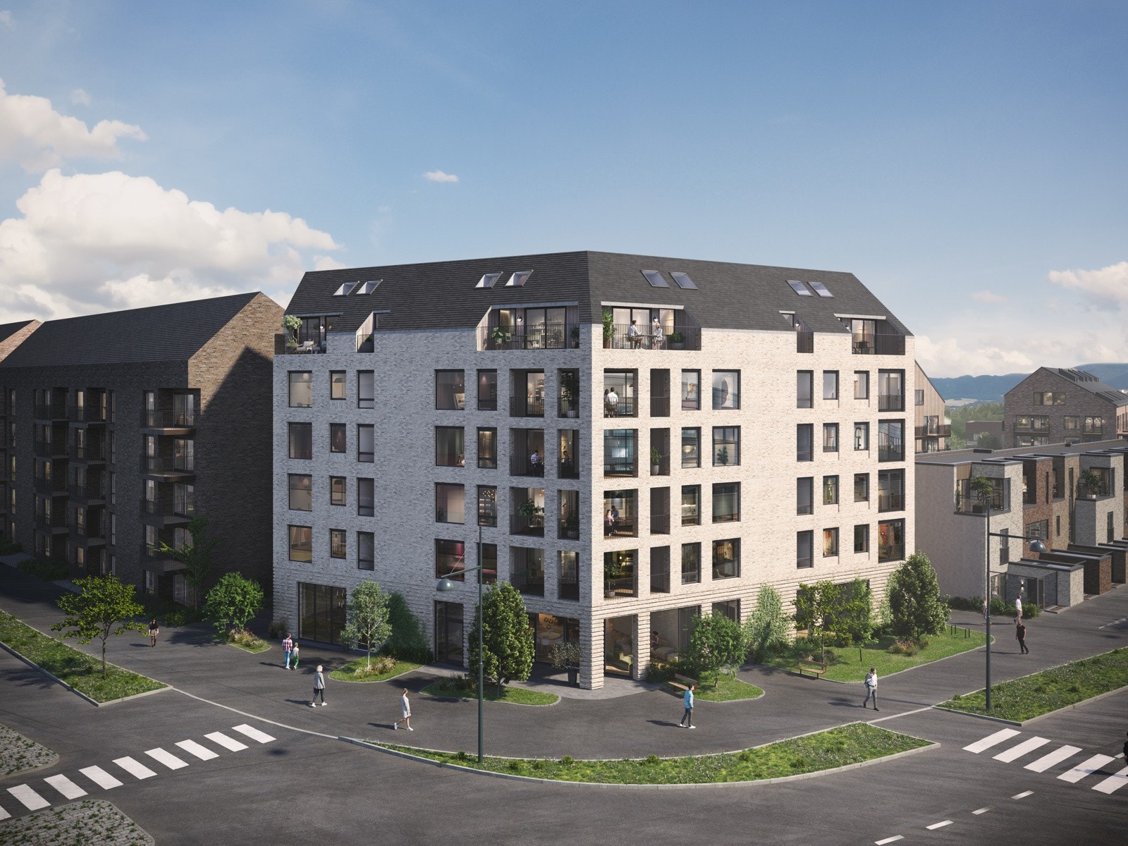 I Knutepunktet har man tilgang til Lounge, selskapsrom, gjesterom og treningsrom i 1 etg. Illustrasjon avvik vil forekomme. Galleribilde