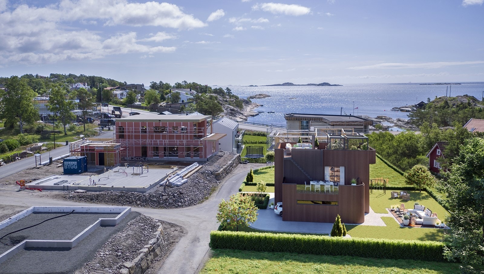Nytt barnevennlig område med kort vei til sjø og flotte badeplasser! Galleribilde