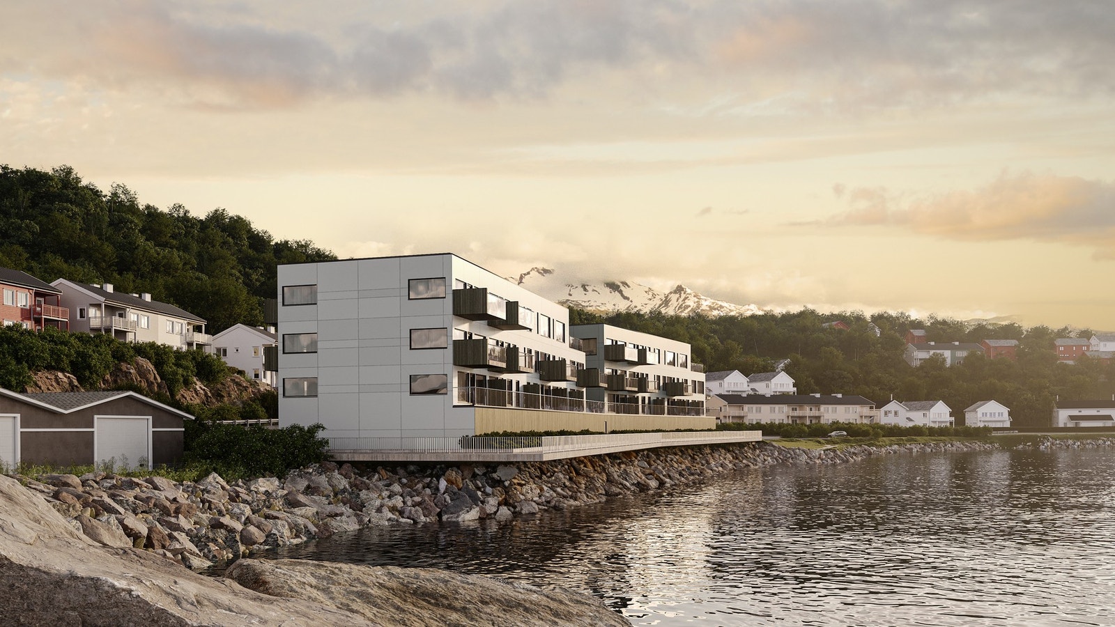 Vannkanten er et av Narviks mest særegne boligprosjekter. Med sin maritime plassering ved havet er dette et helt unikt prosjekt som er verdt å få med seg! Galleribilde