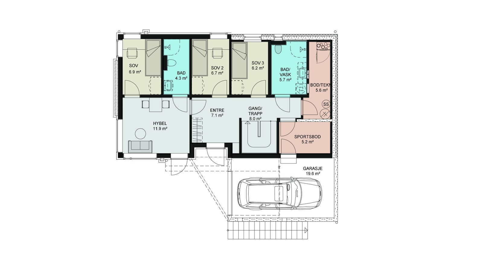 Plantegning av uetg. Galleribilde