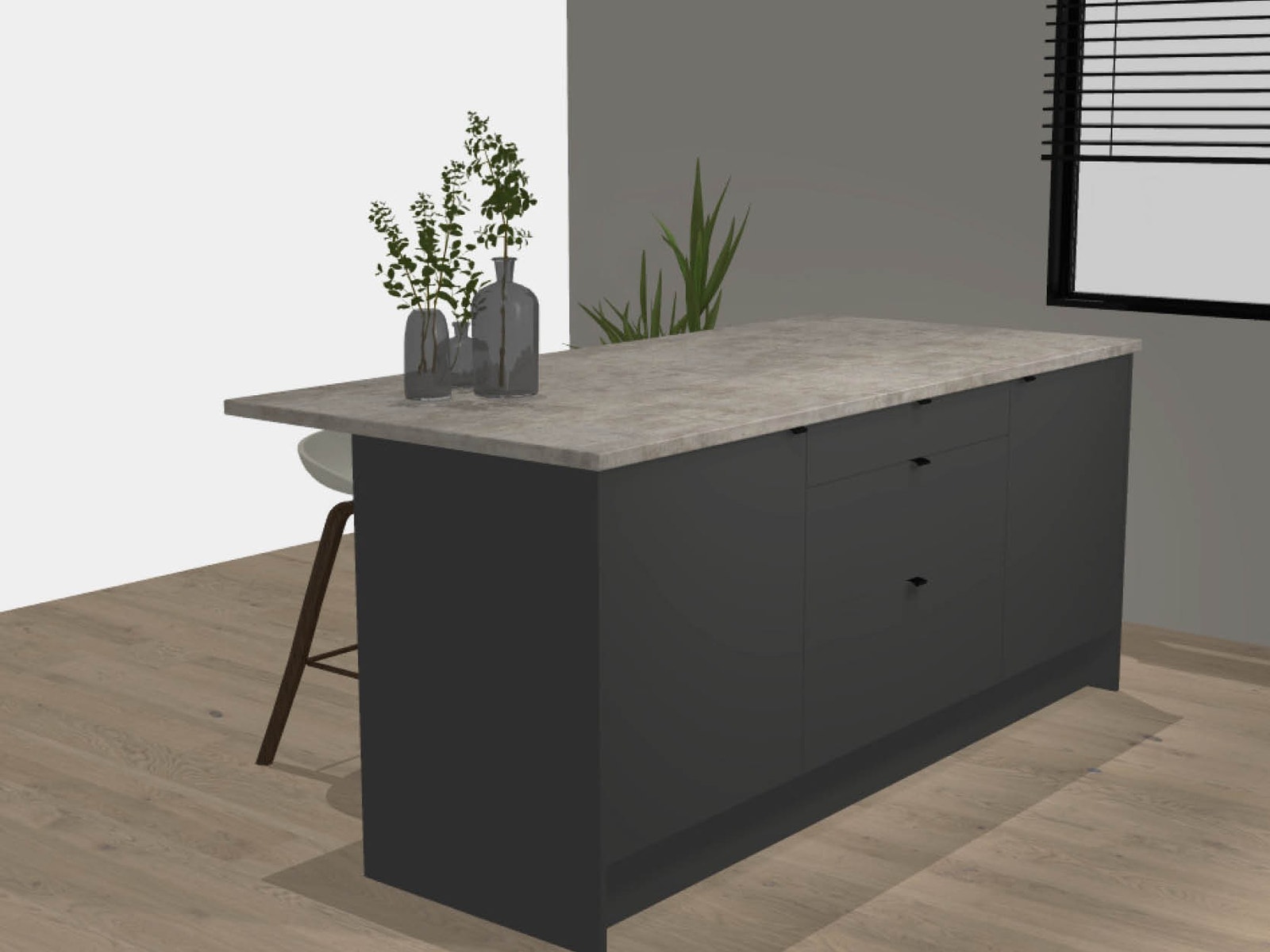 Kjøkkenøy med skuffer og skap Galleribilde