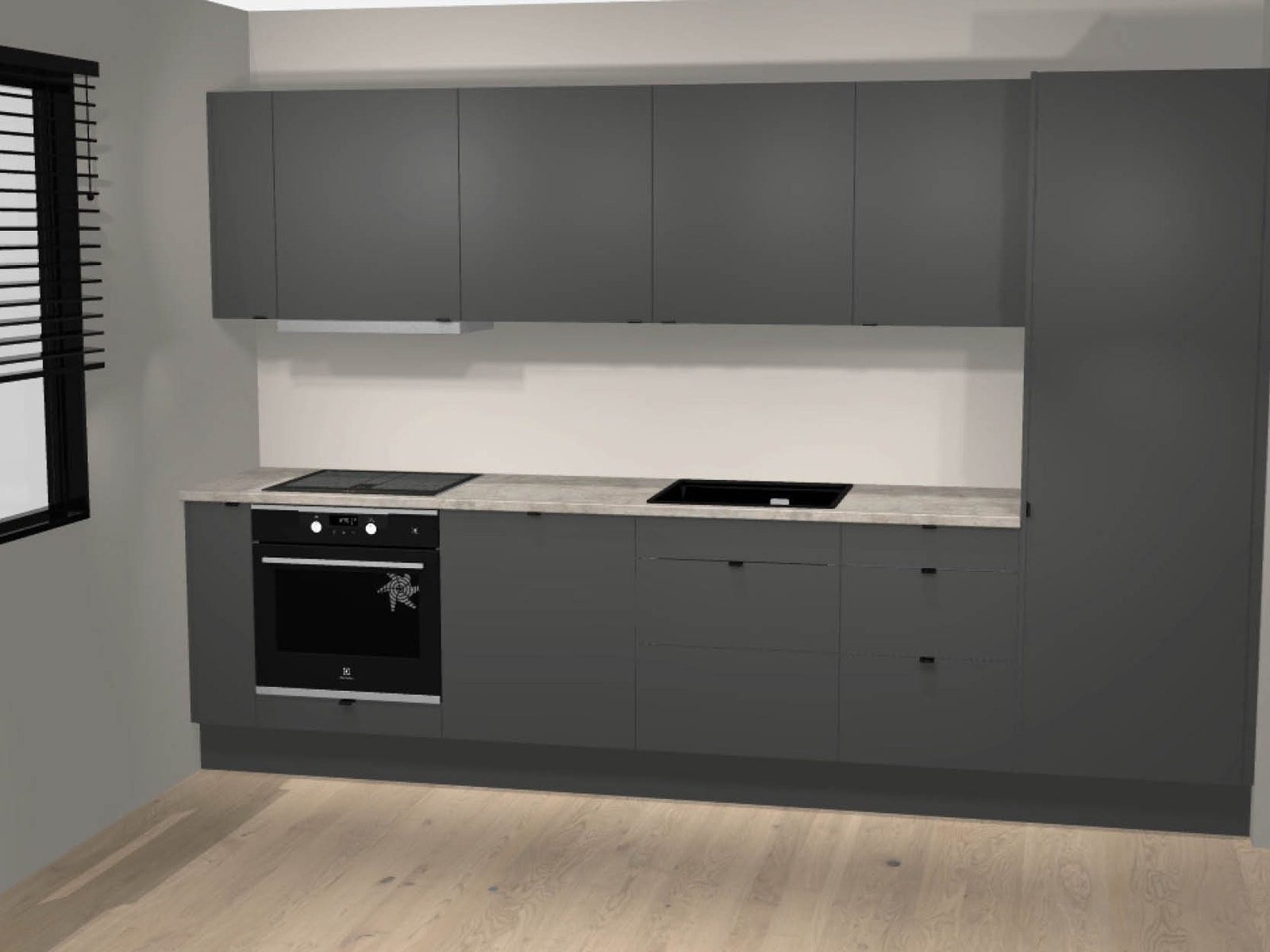 Kjøkken fra Sigdal med integrerte hvitevarer Galleribilde