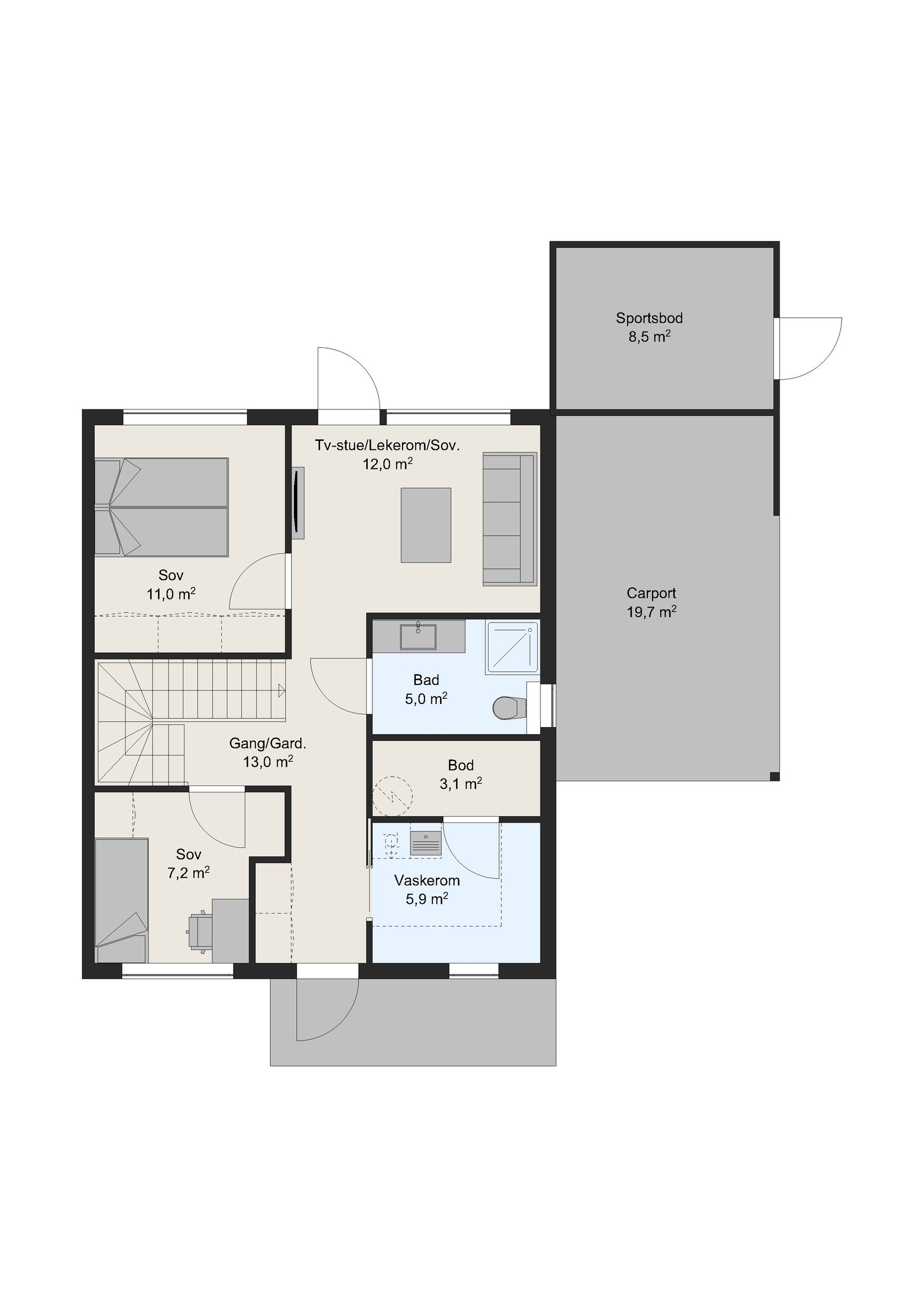 Bolig 2, Plan 1. etasje Galleribilde