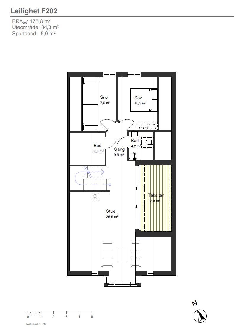 Plantegning - F202 - Toppetasje Galleribilde