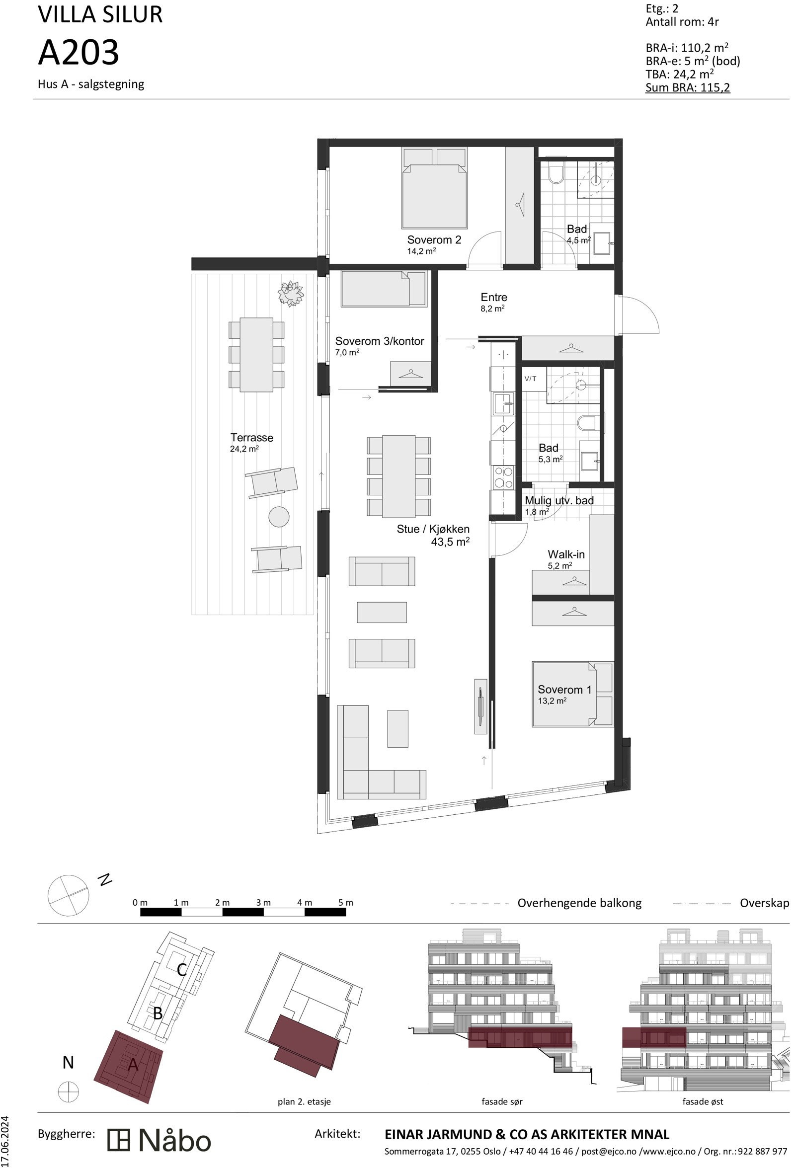 A203 Hus A - salgstegning Galleribilde
