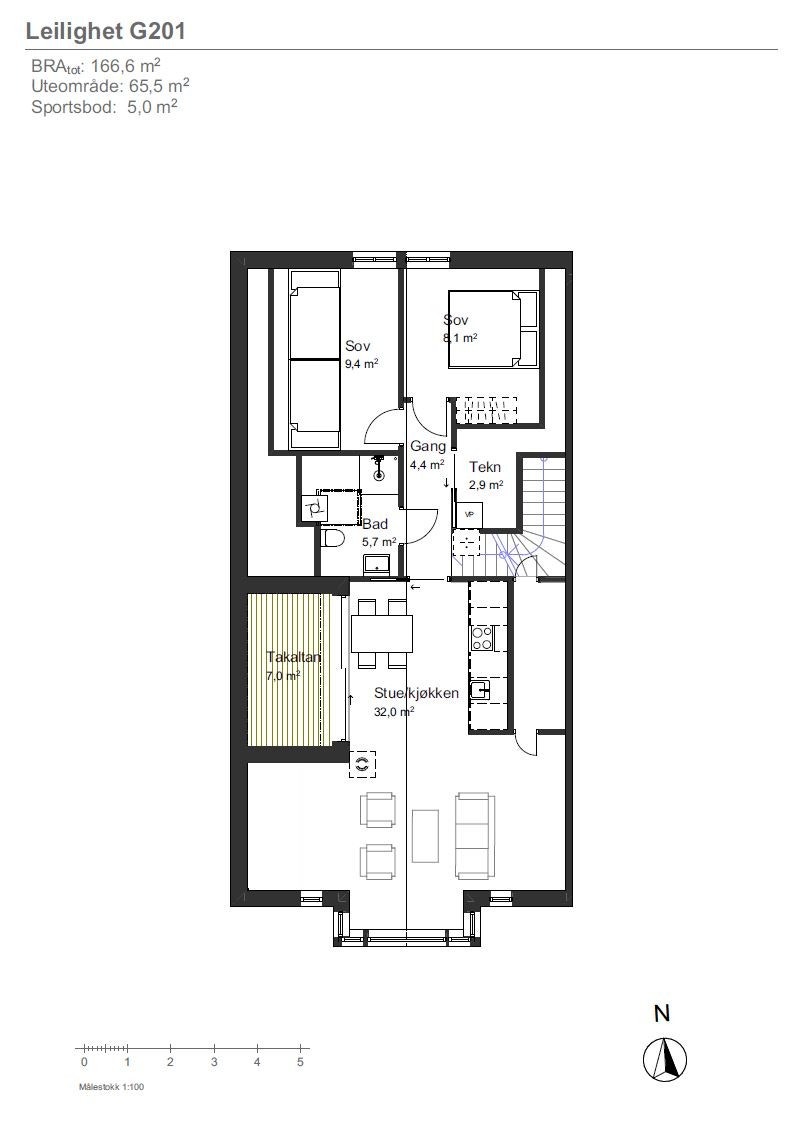 Plantegning - G201 - Toppetasje Galleribilde