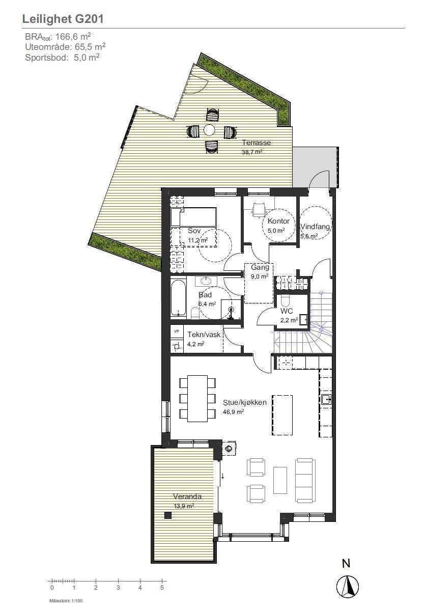 Plantegning - G201 - Hovedetasje Galleribilde