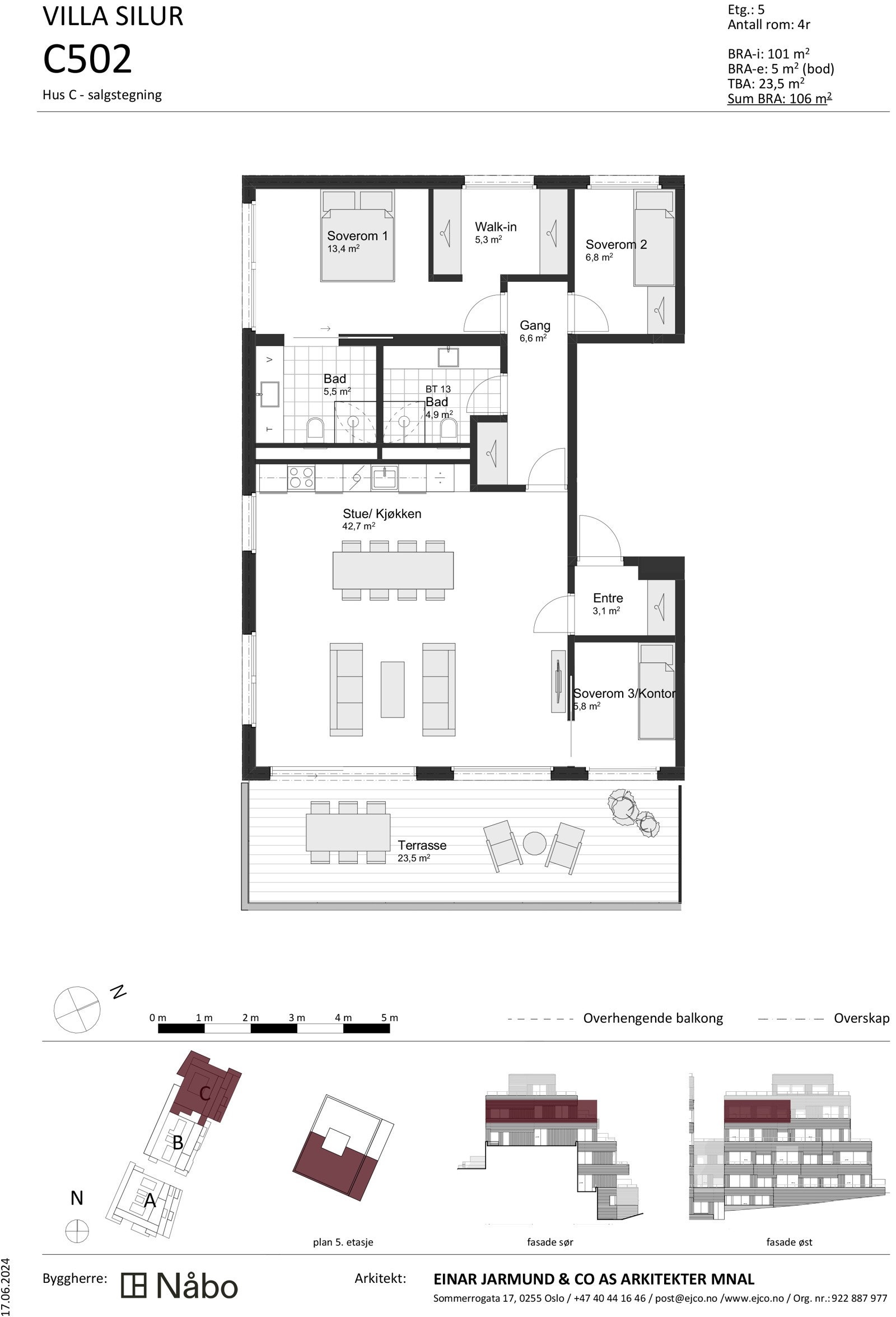 C502 Hus C - salgstegning Galleribilde