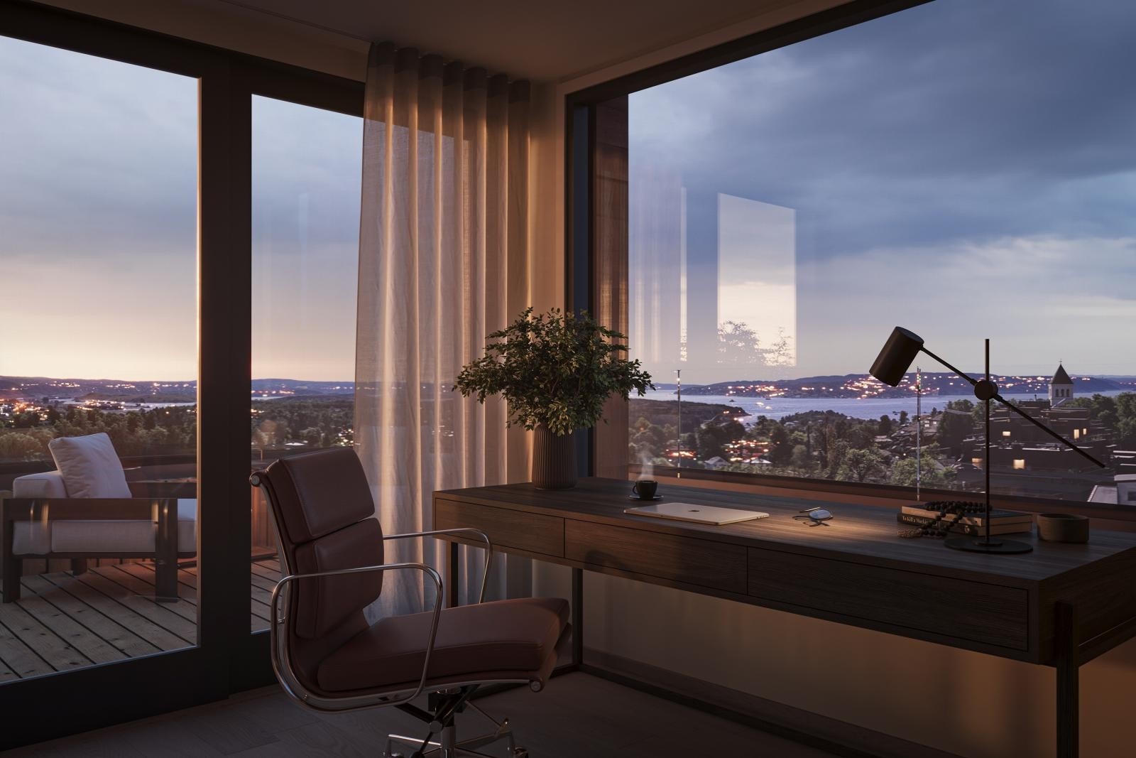 Leilighet A602 - 4-roms med privat takterrasse. Illustrasjon. Galleribilde