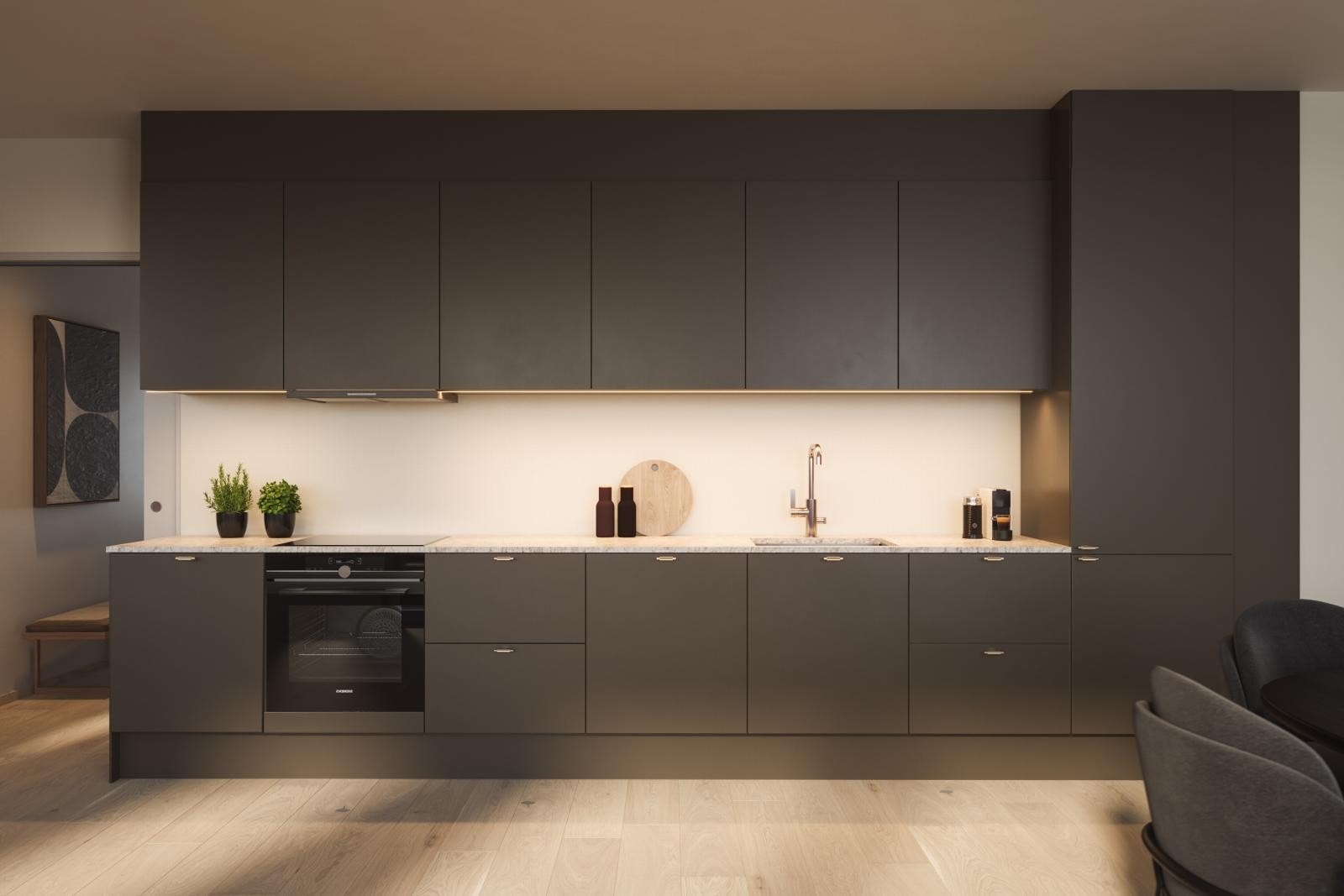 I løpet av noen tiår har kjøkkenet gått fra å være et sted forbeholdt tilberedning av mat til å bli en viktig sosial sone. I Villa Silur kan du velge mellom kostnadsfrie stilpakker. Galleribilde