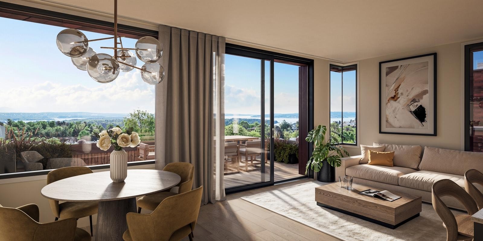 God takhøyde på mellom 260 og 370 cm, store vindusflater og lysavskjerming integrert i fasaden er noe av hva leilighetene i Villa Silur byr på. Galleribilde