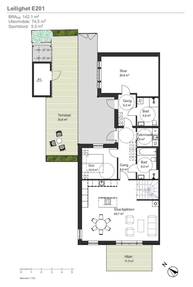 Plantegning - E201 - Hovedetasje Galleribilde