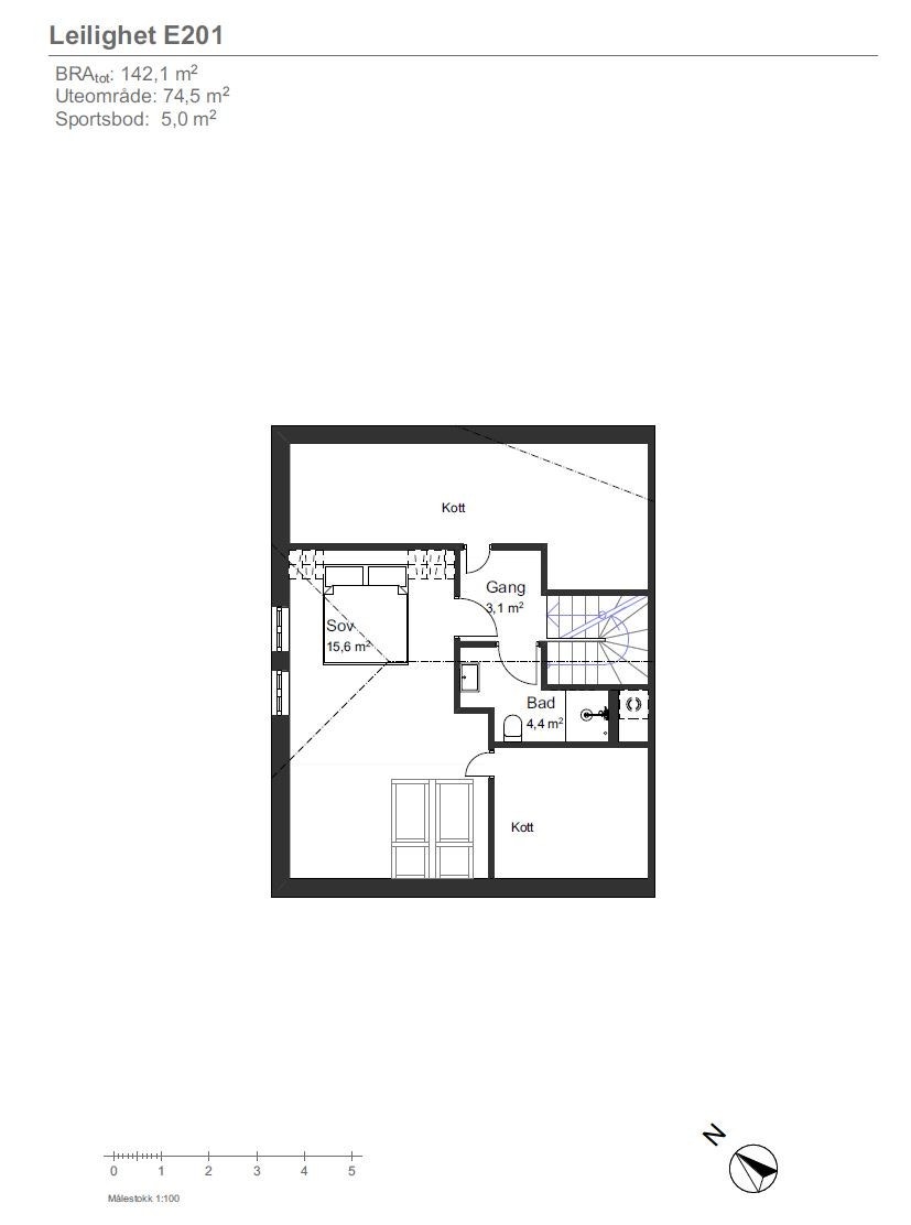 Plantegning - E201 - Toppetasje Galleribilde