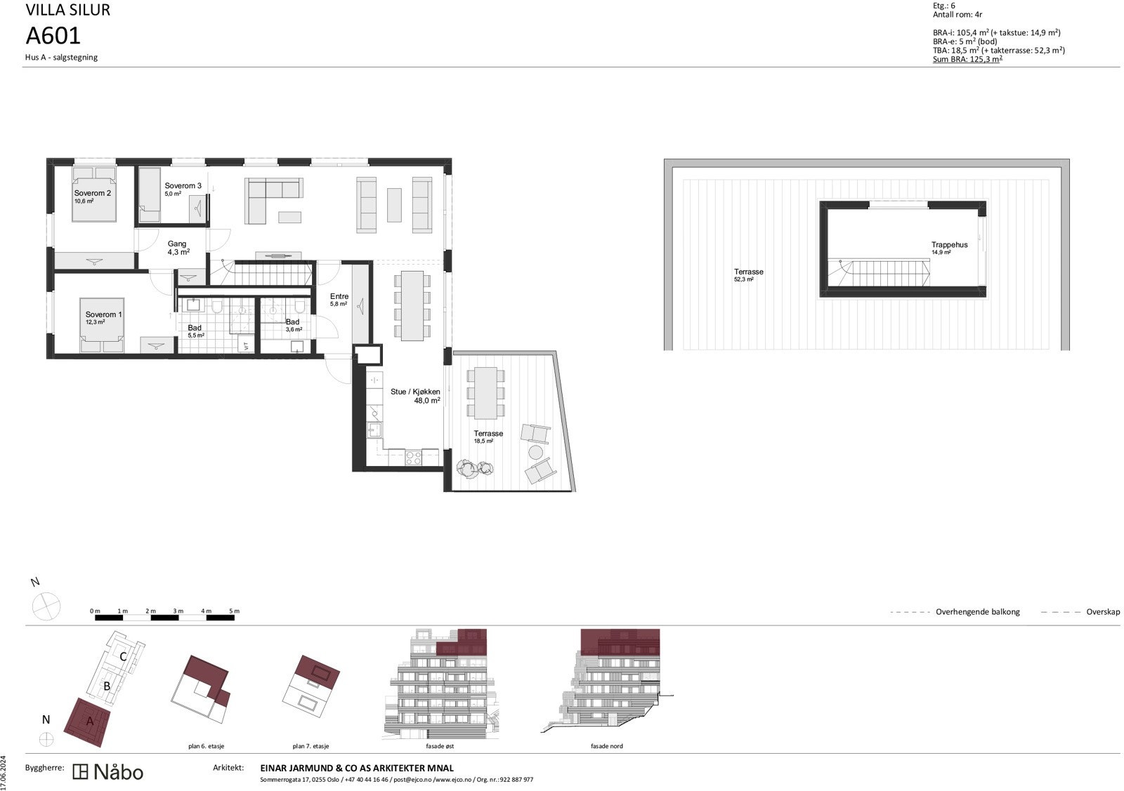 A601 Hus A - salgstegning Galleribilde
