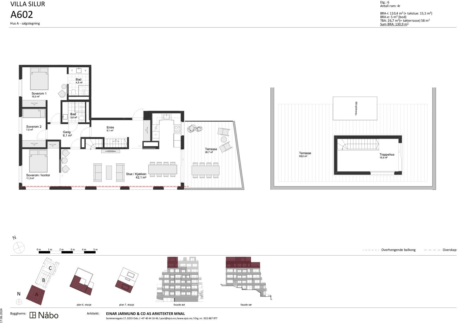 A602 Hus A - salgstegning Galleribilde