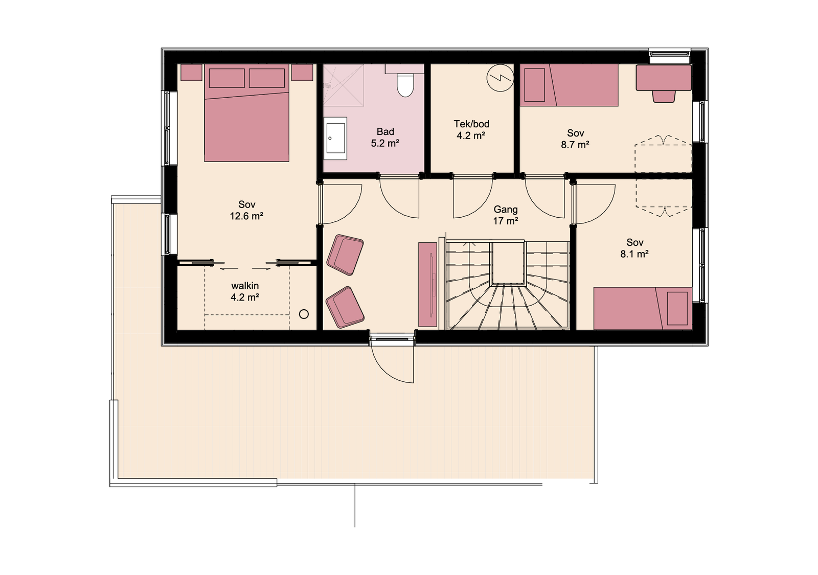 Bolig 3 Plan 2. etasje Galleribilde