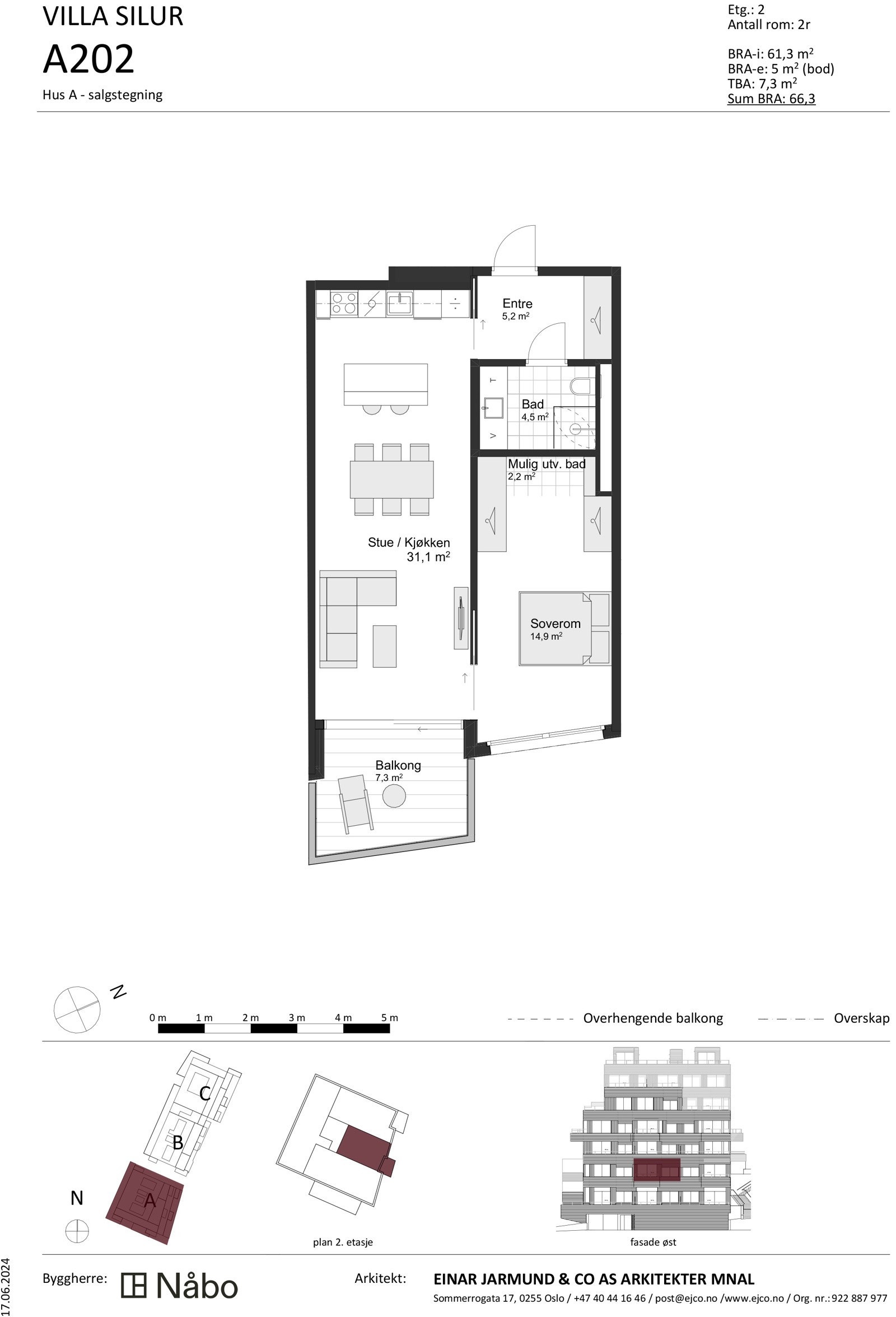 A202 Hus A - salgstegning Galleribilde