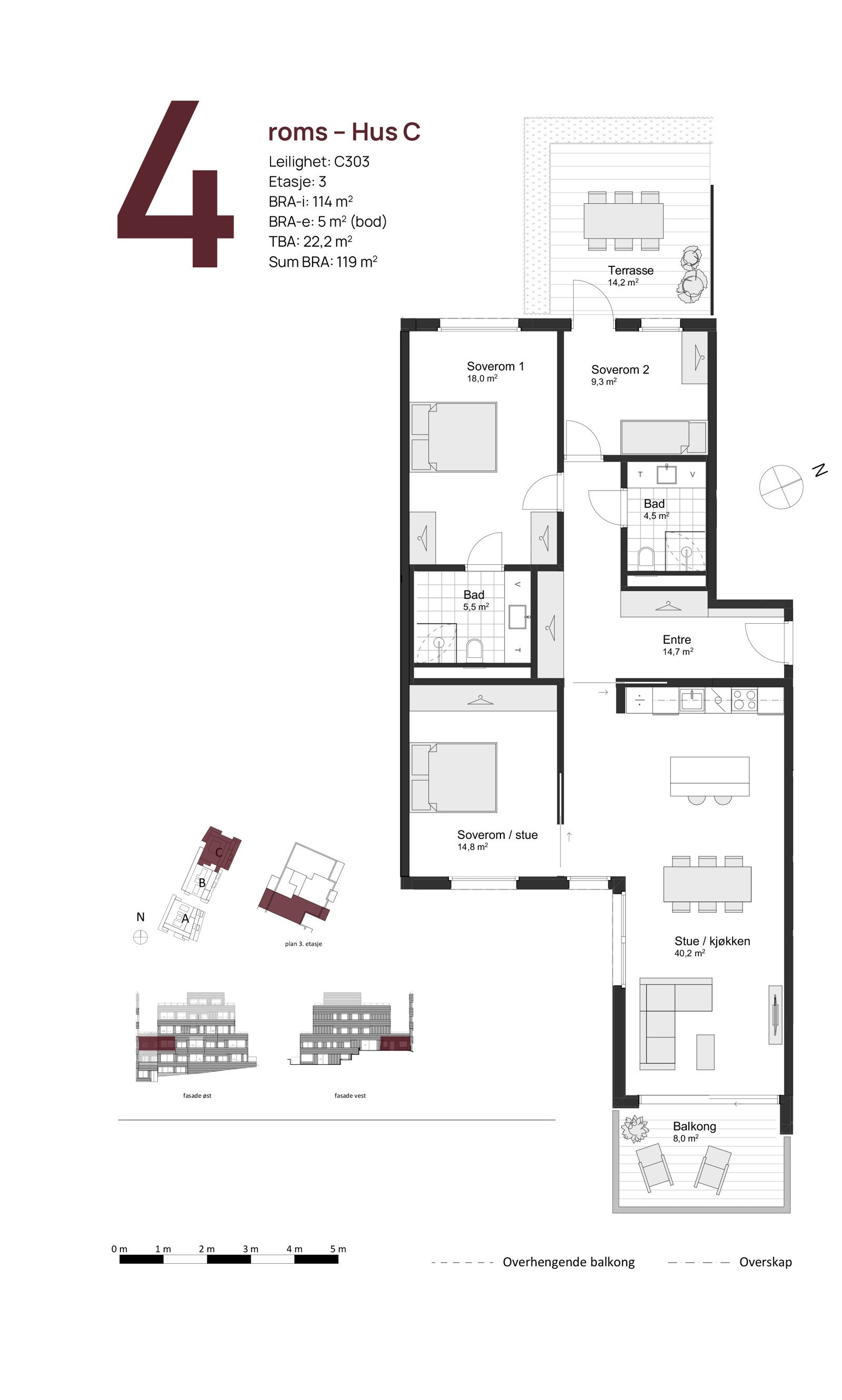 C303 Hus C - salgstegning Galleribilde
