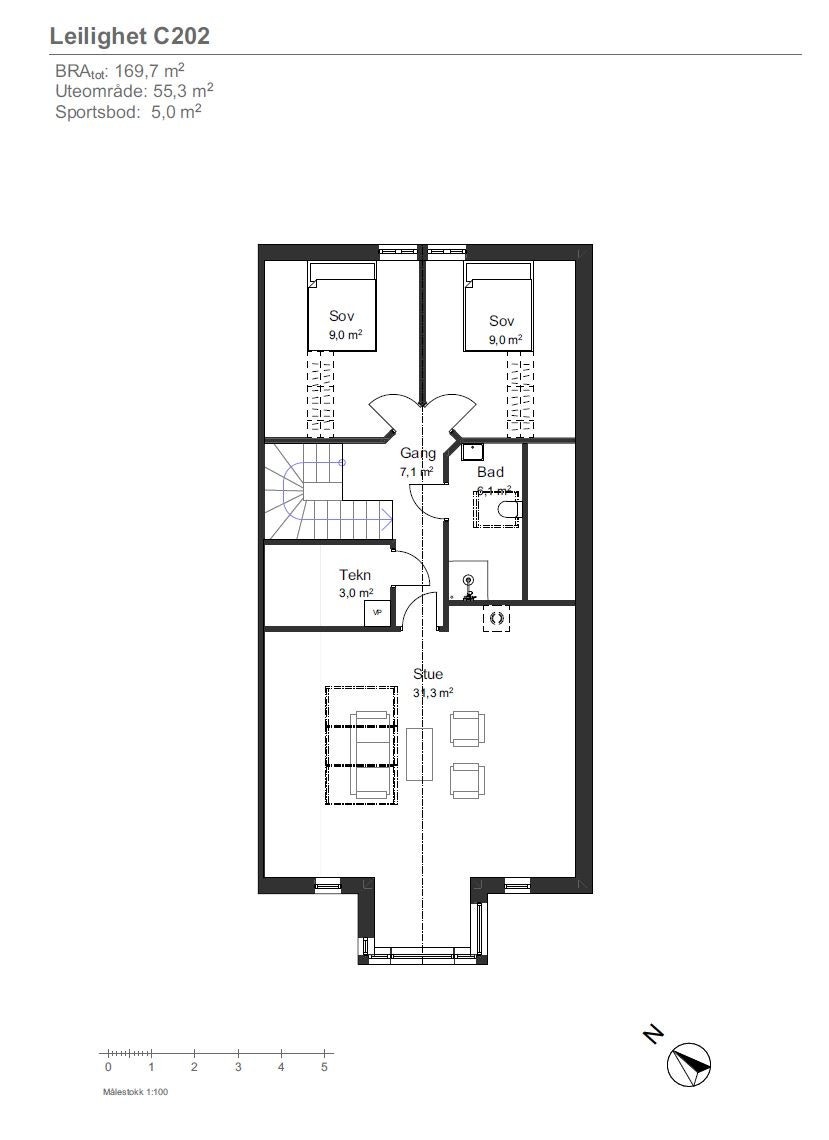Plantegning - C202 - Toppetasje Galleribilde