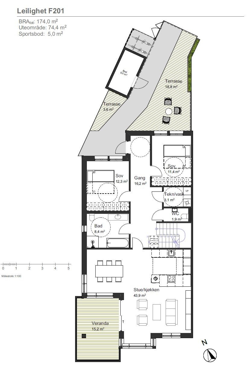 Plantegning - F201 - Hovedetasje Galleribilde