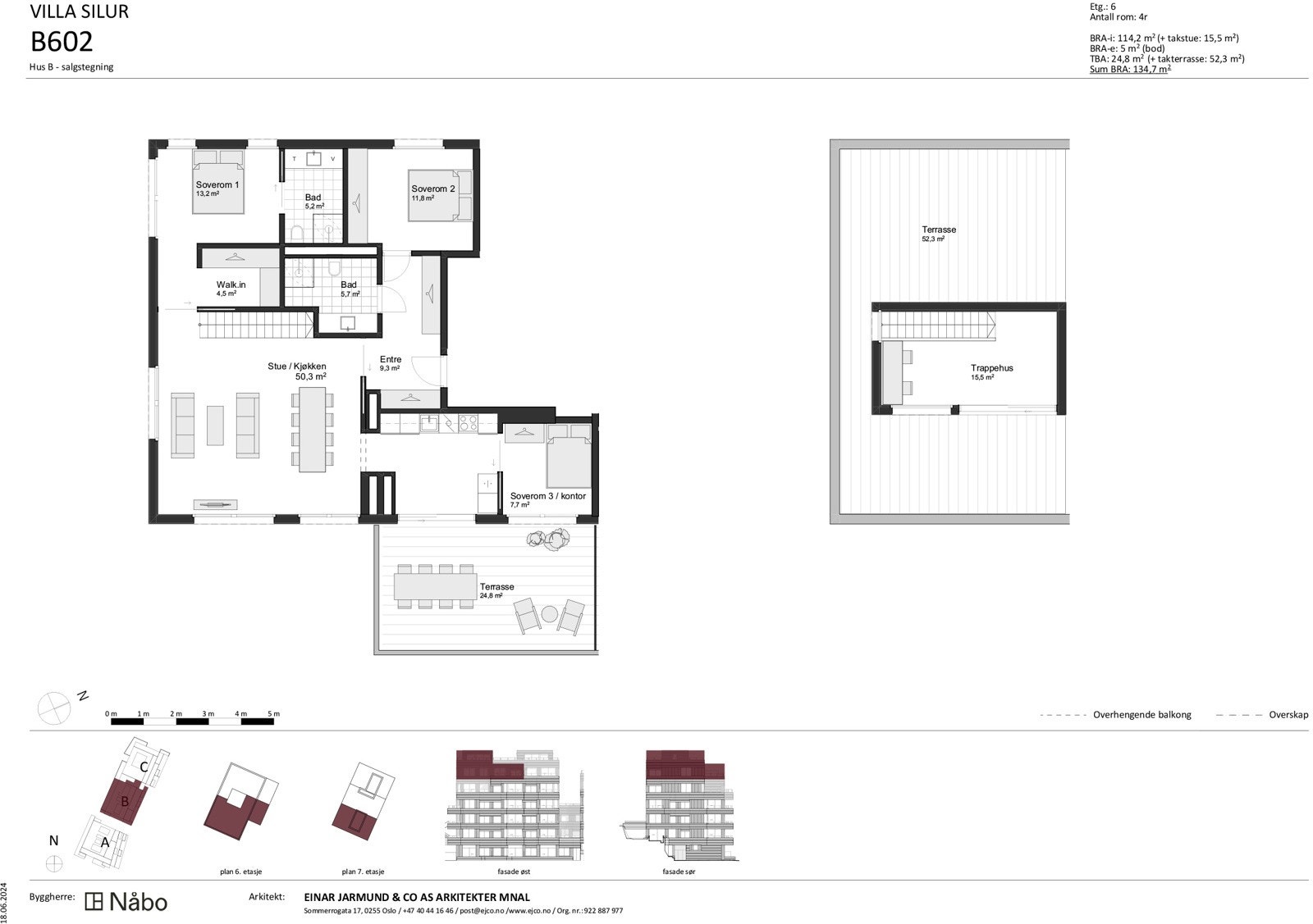 B602 Hus B - salgstegning Galleribilde
