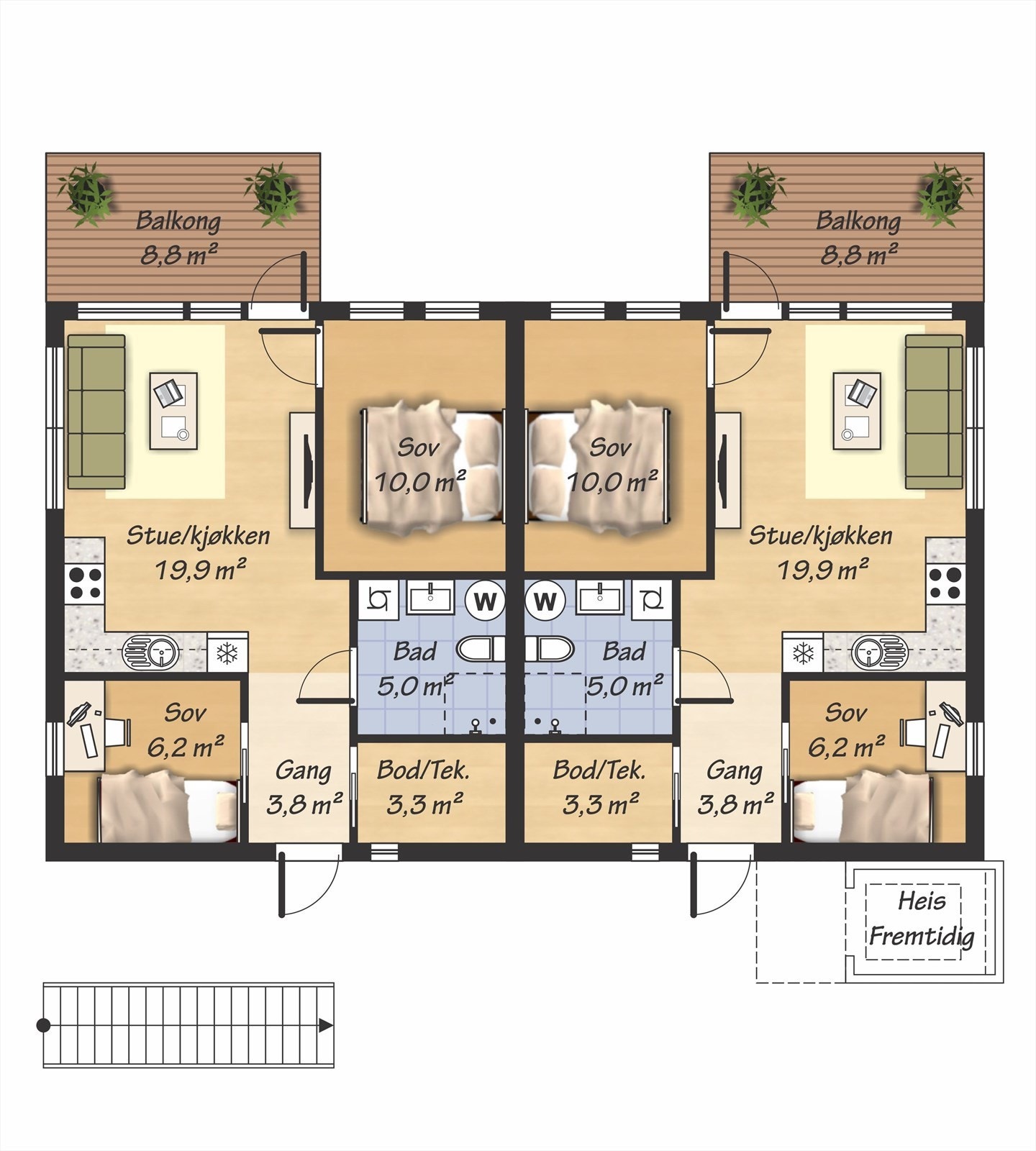 Plantegning 1. etg. Galleribilde