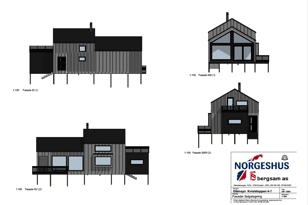 Fasader 5-7 , Speilvendt for nr 4 Galleribilde