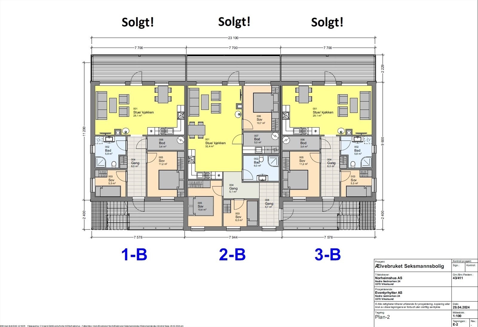 Plantegning - 2.etg (seksmannsbolig nr. 2) Galleribilde