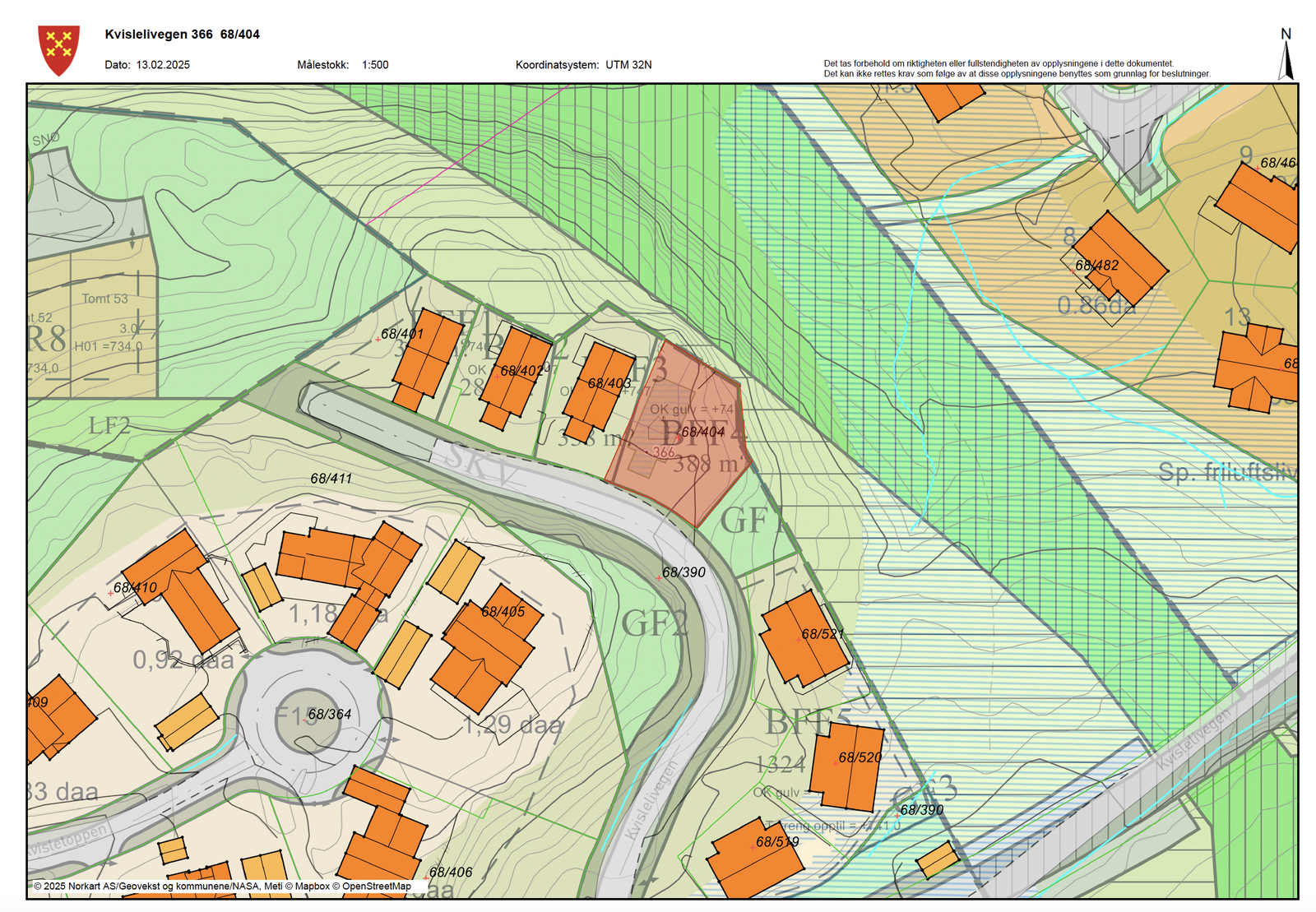 Kart over tomt og område Galleribilde