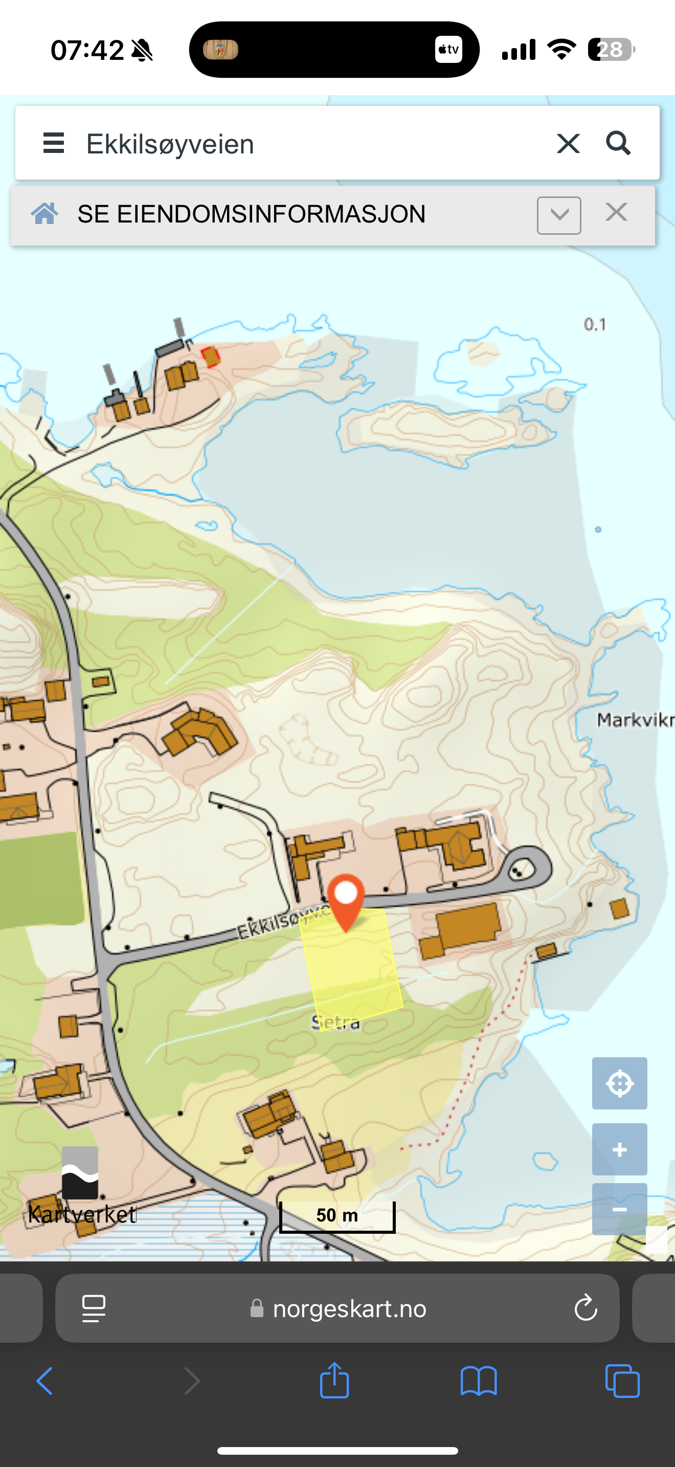 Kart utsnitt hus Galleribilde