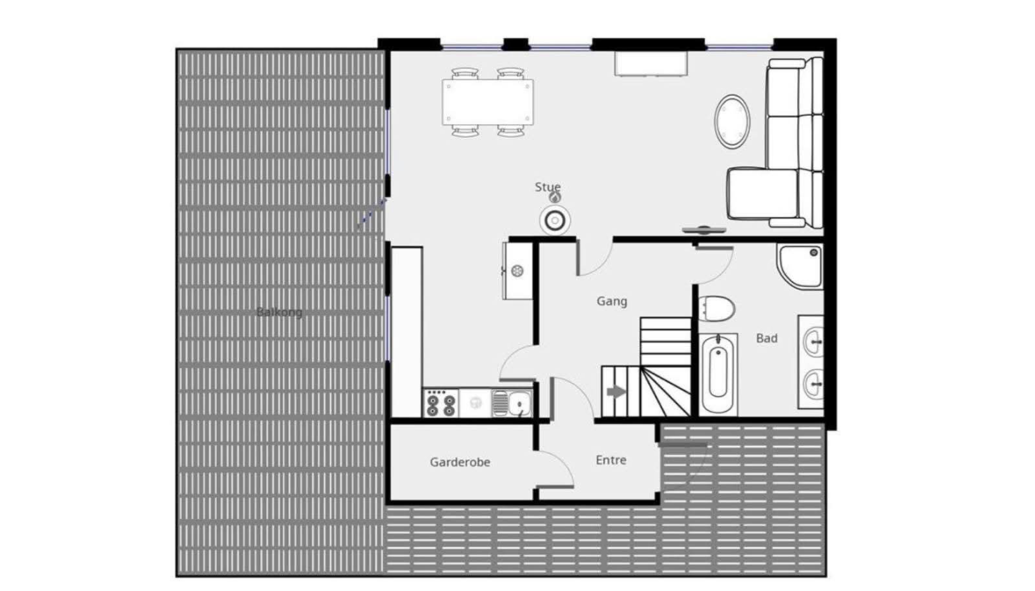 Hovedetasje med veranda Galleribilde