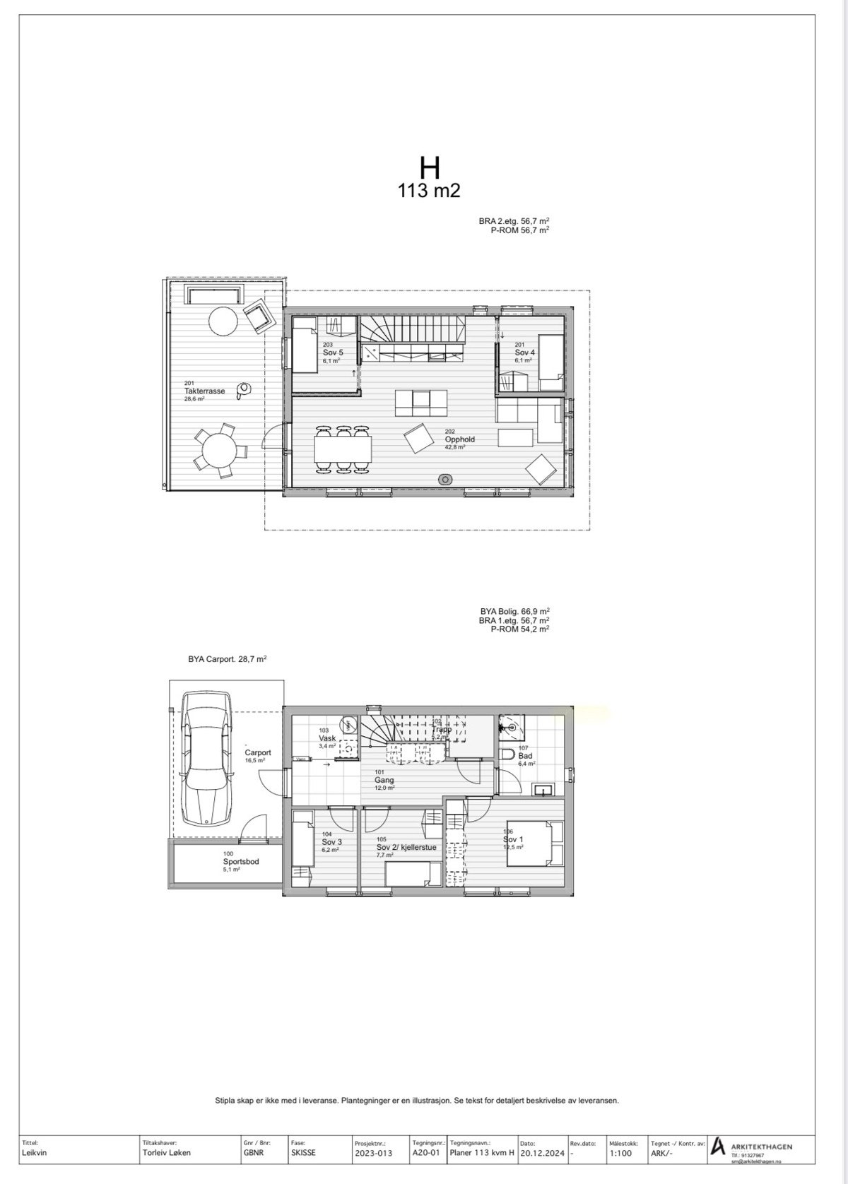 Plantegning boligtype H Galleribilde