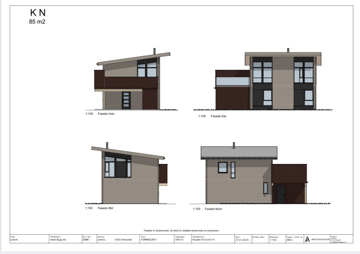 Fasadetegning Boligtype K og N Galleribilde