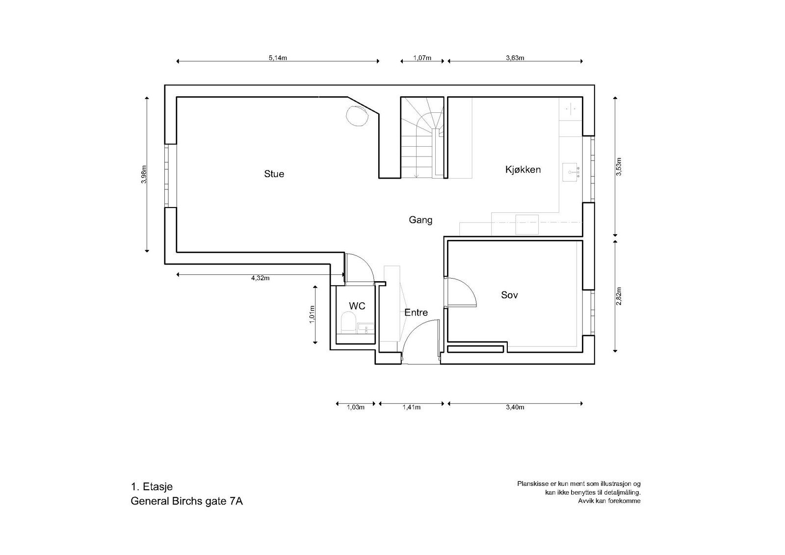 Plantegning 1. etasje. Galleribilde