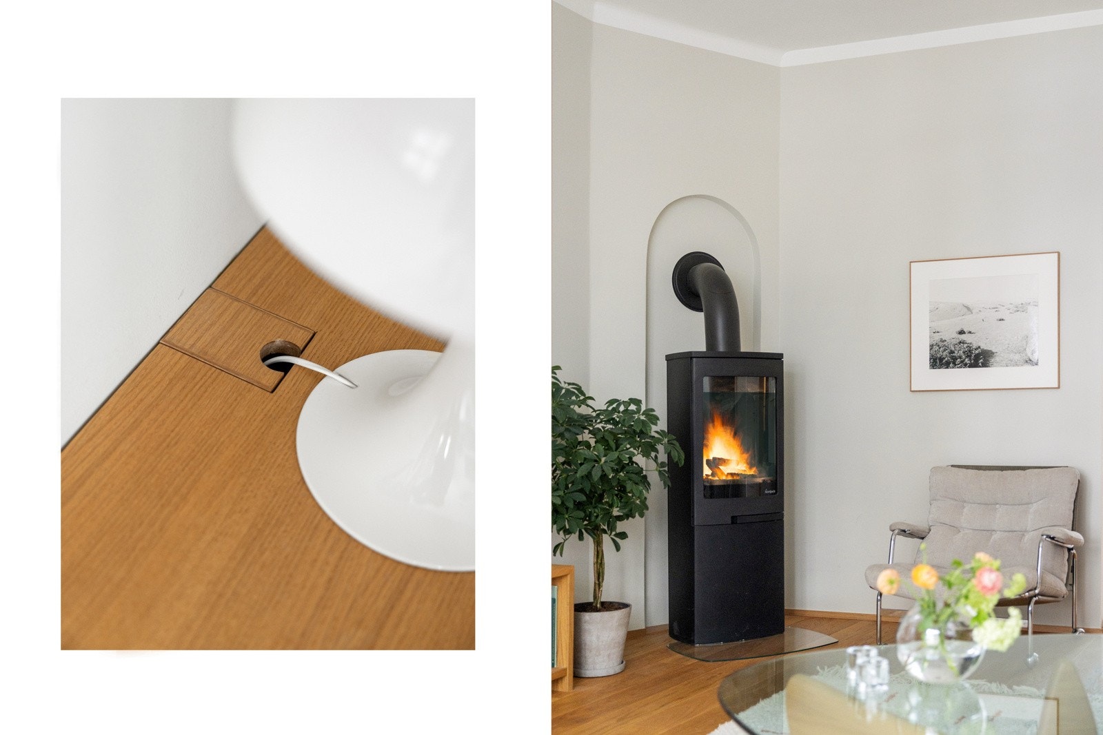 Boligen er arkitekttegnet, med fokus på å plassbygge mange løsninger som frigjør gulvplass og gir en romslig følelse. Galleribilde