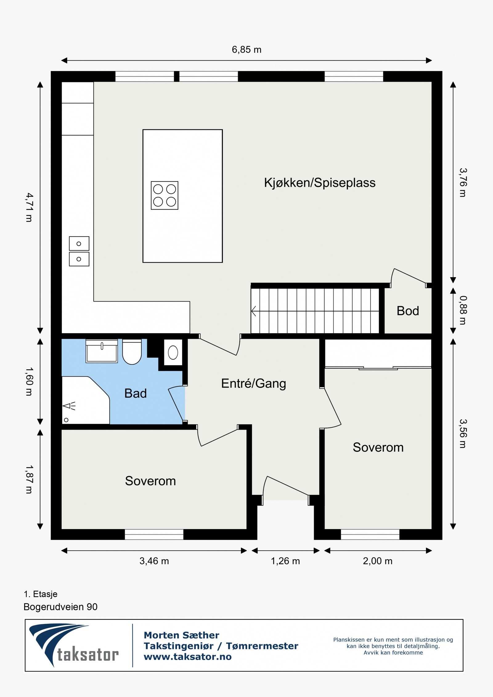 Plantegning 1. etasje Galleribilde