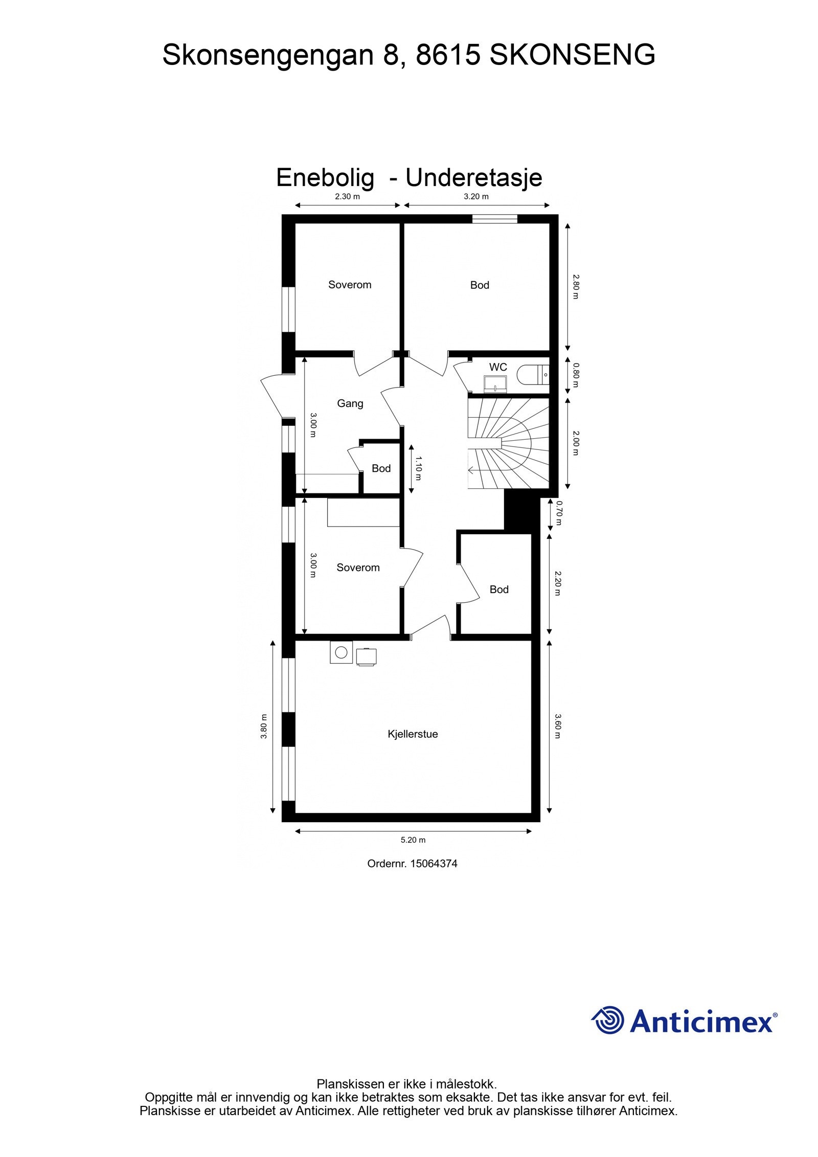 Plantegning boligens underetasje Galleribilde