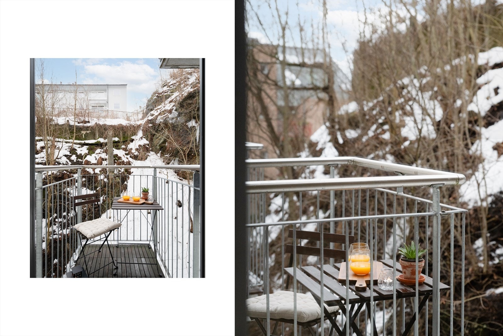 Balkongen gir plass til eget kafésett, perfekt for morgenkaffen. Galleribilde