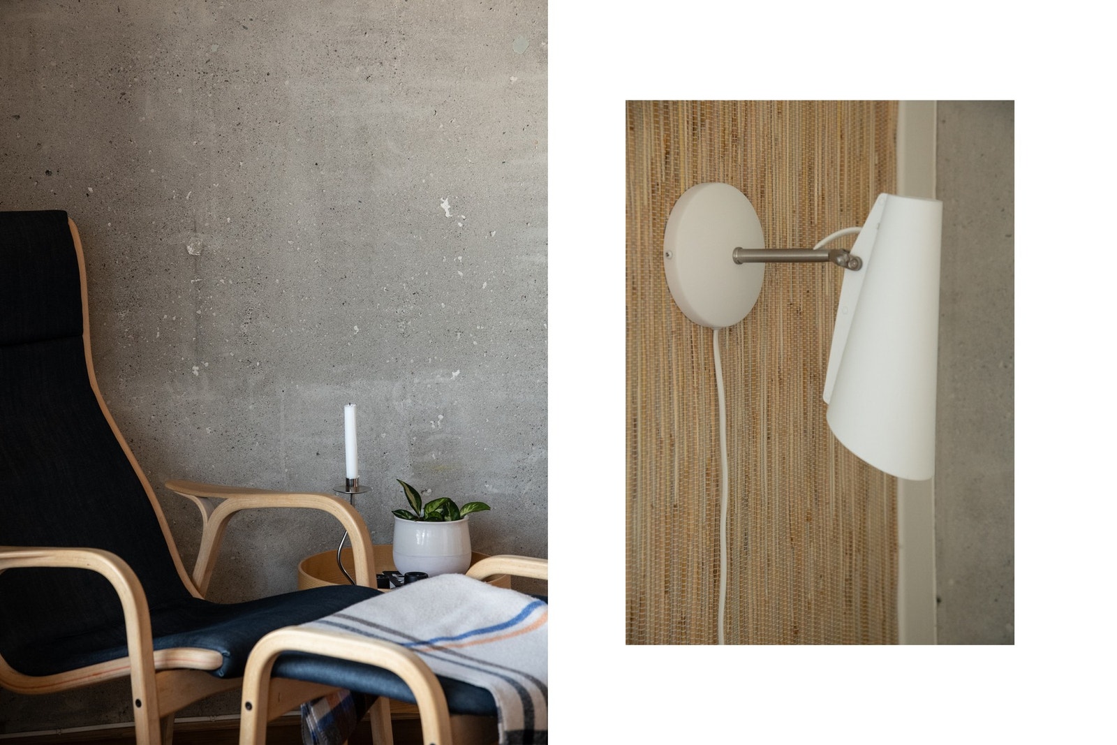 Pent pusset betongvegg er hentet frem og det ble i 2019 satt på eksklusiv Biri-stråtapet på den ene veggen. Galleribilde