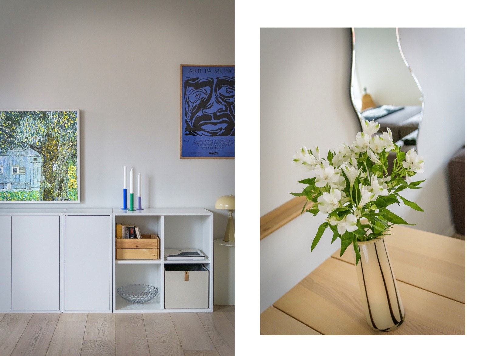 Den våkne legger merke til bildet fra Munch på veggen der. Et subtilt og passende hint om gangavstanden til museet med samme navn. Galleribilde