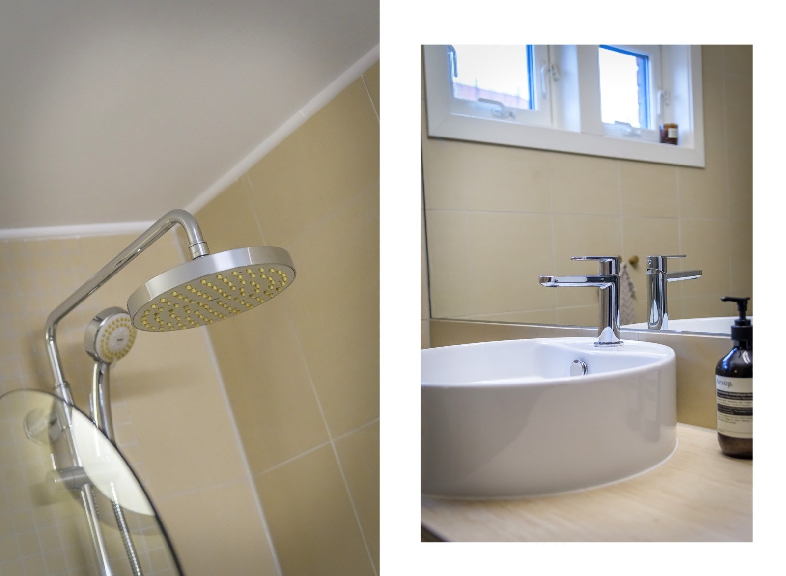 Både hånddusj og regndusj! Og med varmtvann inkludert i felleskostnadene, er vindu på badet ganske kjekt å ha. Galleribilde