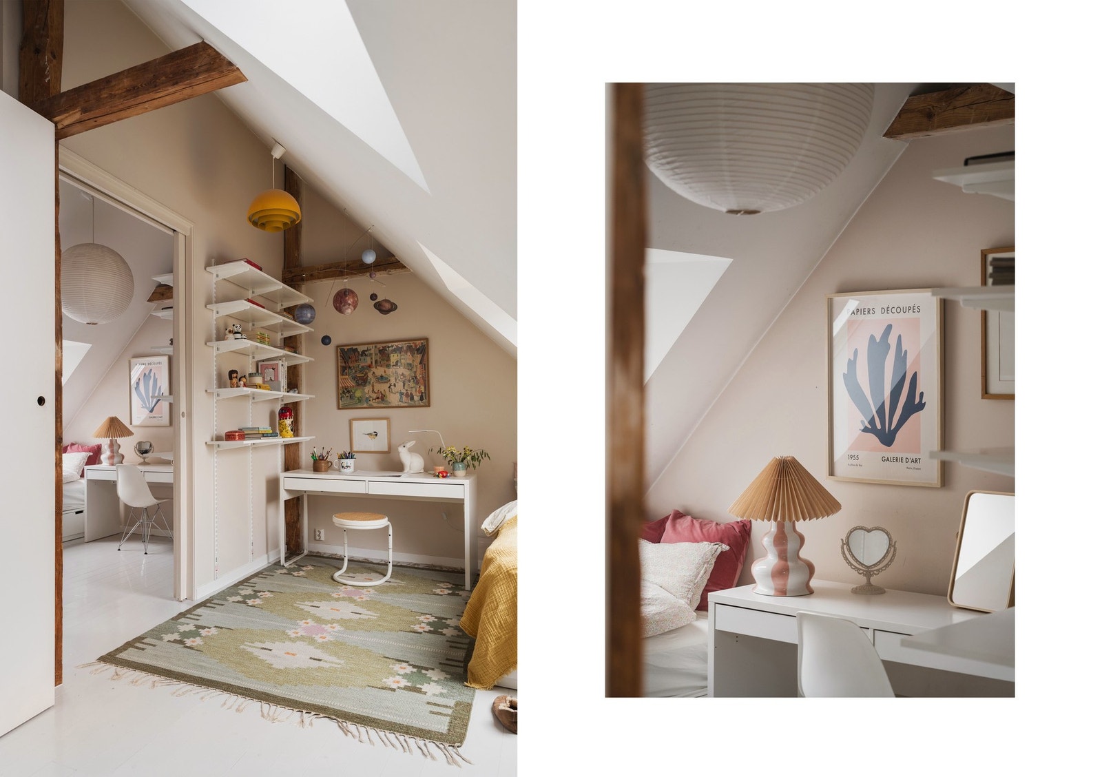 God takhøyde og synlige bjelkelag. Galleribilde