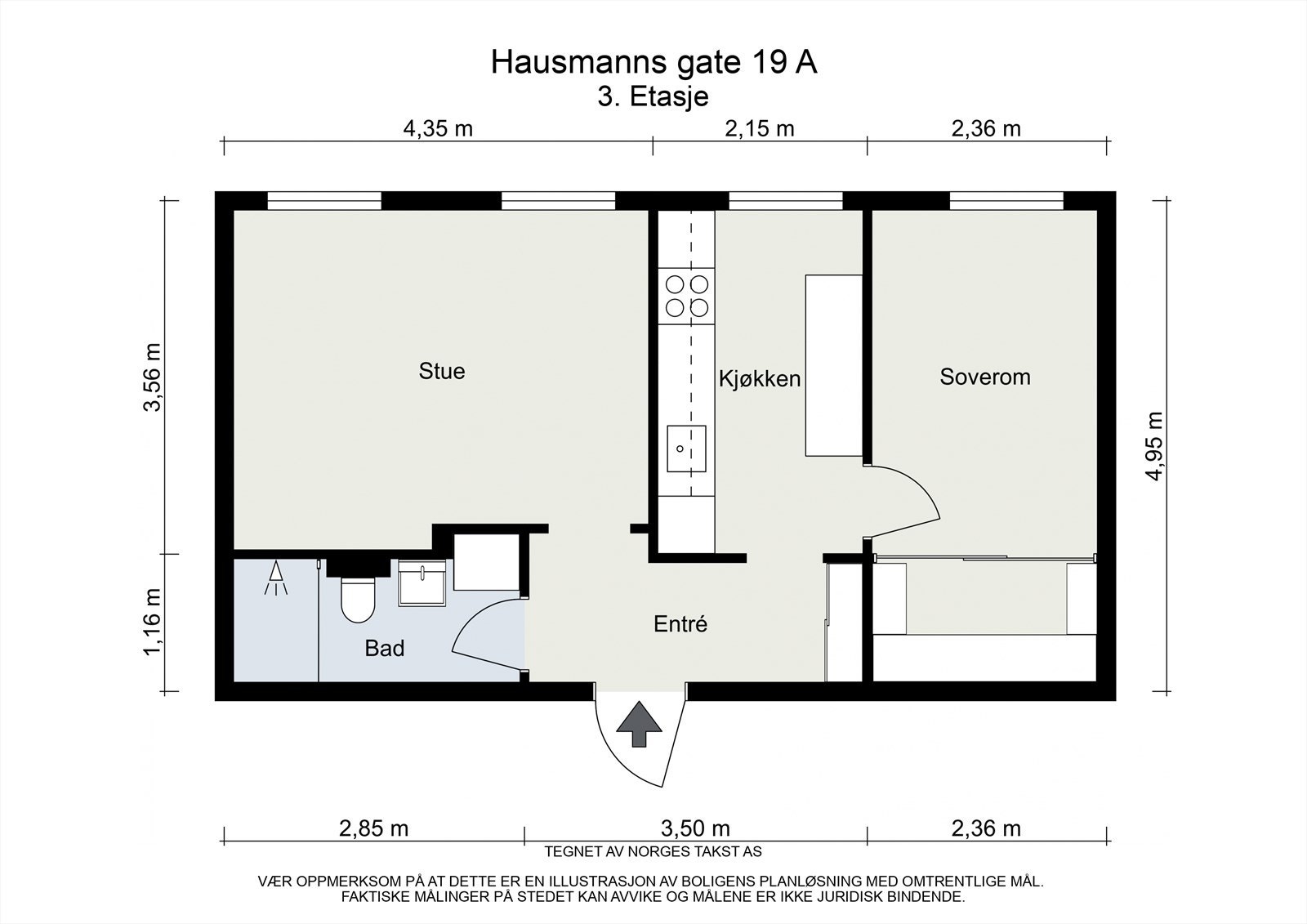 Vi starter med plantegningen slik at du får orientert deg i boligen. Galleribilde