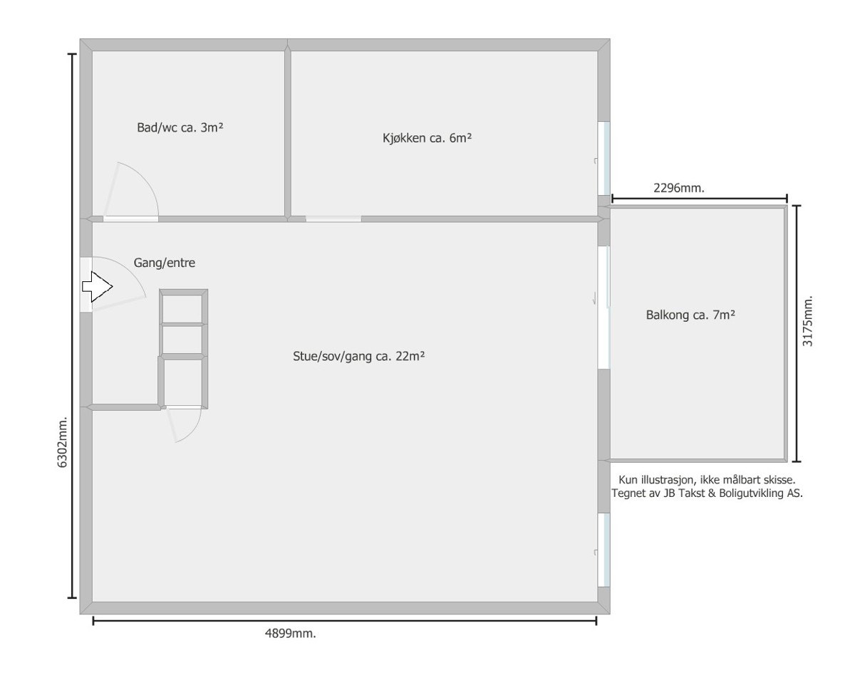 Plantegning med mål Galleribilde